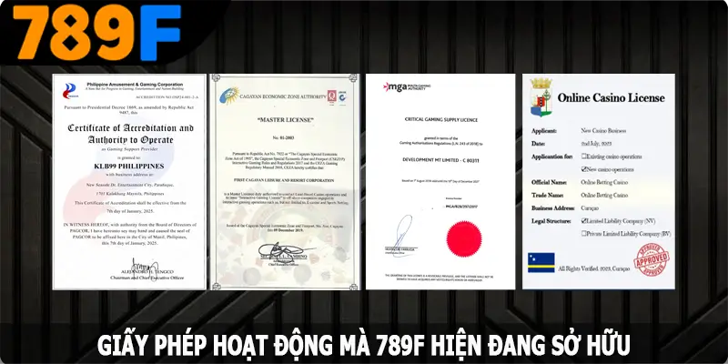 Giấy phép hoạt động mà 789F hiện đang sở hữu Giấy phép hoạt động mà 789F hiện đang sở hữu