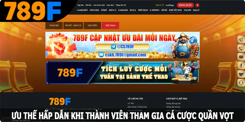 Ưu thế hấp dẫn khi thành viên tham gia dự đoán quần vợt Ưu thế hấp dẫn khi thành viên tham gia dự đoán quần vợt